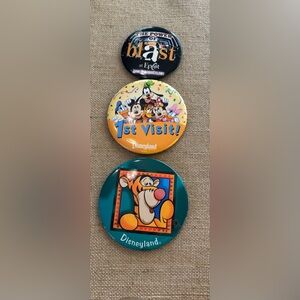 Lot Of 3 Vintage Tigger Disney Pin Buttons EPCOT
